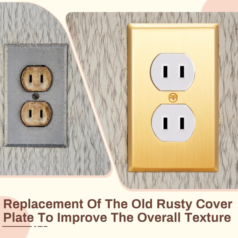 Zonon 8 Pack Gold Outlet Covers 4.50 x 2.76 Duplex