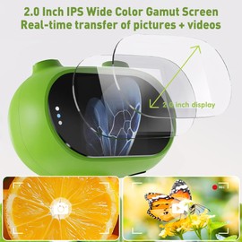 Microscope for Kids Portable Digital Microscope 500-1000X Pocket Educational Miniscope Science Toy Handheld Camera with 2'' Inch Screen Science Gadget for Age 3-12 Girls Boys Birthday Gift