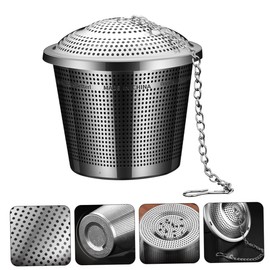 CAXUSD Stainless Steel Tea Strainer Ball Large Mesh Filter for Seasoning Hot Pot with Hook Chain Design for Easy Use