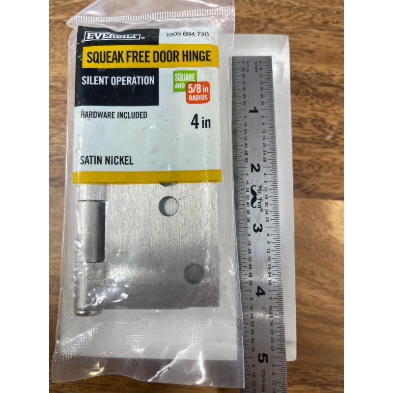 Everbilt Squeak-Free Door Hinge Satin Nickel with Hardware 4" x