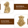 HOMSFOU Resin Three Wise Monkeys Figurine Speak No Evil Monkey