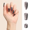 Sun&Beam Nails Handmade Nail Tips, Medium, Long, Almond, Solid, Black,