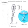CRISNATA 26 Letter Pendant Charms, Polished 925 Sterling Silver Complete