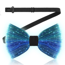 CARVEDREAM Light up Bow Ties 7 Colors LED Necktie Formal Bowtie for Wedding Funny Rave Accessories for Festival Party (Black)
