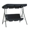 Swing Canopy Waterproof Cover Outdoor 3 Seat Chair Top Cover(Black)