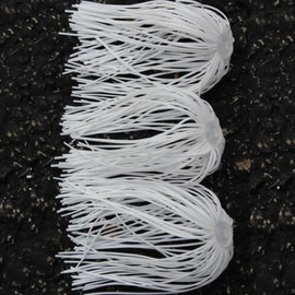 Silicone- Ruber Hole in One Skirt/Pink Fishing replacment Skirt (White)