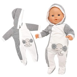Miunana New Doll Clothes Outfits Overall for 14-17 Inch 35-43 cm Born Baby Doll, Baby Doll Clothes (Grey)