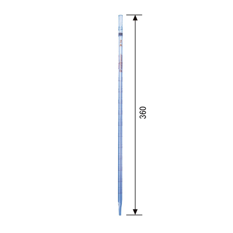 柴田科学 メスピペット スーパーグレード 中間目盛 カラーコード付 2mL 10入 (020010-2A)