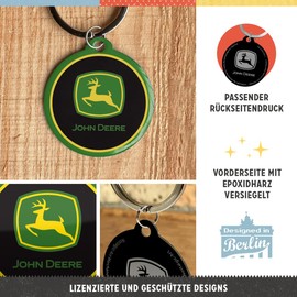 Nostalgic-Art Retro keychain, Ø 4 cm, John Deere – Logo – Gift idea for tractor fans, made of metal, vintage design