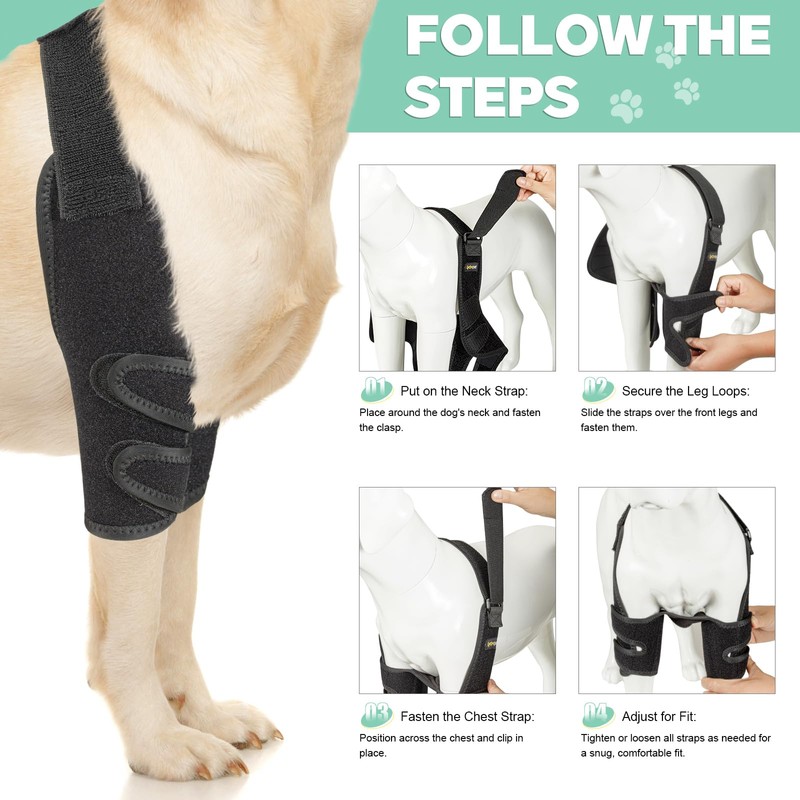 Lyderpet Dog Elbow Brace with Metal Splint,Hygroma Elbow Protector Pads