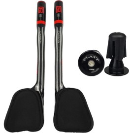 PLATT Carbon TT Handlebar Bicycle Aero Bars Tri Bars Cycling Rest Handlebar for Mountain Bike and Road Bike 31.8mm (Red 02)