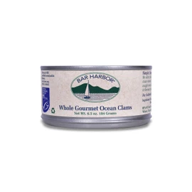 Bar Harbor, Clams Whole Gourmet Ocean, 6.5 Ounce