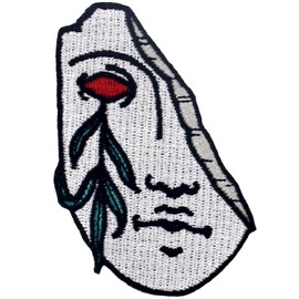 The Face Embroidered Iron on Sew on Patch