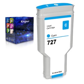 KSUMEI HP 727 Set Ink Cartridge Compatible Dye Ink Compatible for HP DesignJet T920 T930 T1500 T1530 T2500 T2530 Printers 130 ML (1-Pack, Photo Black)