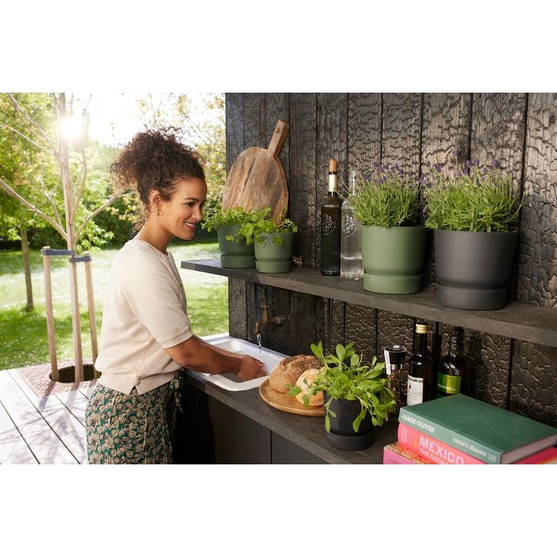elho Greenville Round 18 - Flower Pot for Indoor and