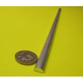 Basic Aluminum Half Round Rod (.375")  3/8" Dia,  x 1 Foot Length, 6 units, 6 Ft Total