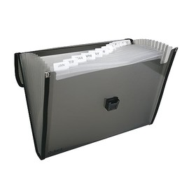 Oxford Archivo Expandible, 13 Divisiones, Cierre De Broche, Polipropileno, Pieza, Color Azul y Humo, Tamaño Carta F154