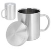 Stainless Steel Mug with Handle Lid DoubleLayer Heat Insulation Cup