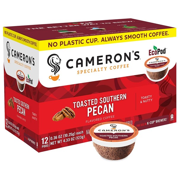 Cameron's Coffee Single Serve Pods, Flavored, Toasted Southern Pecan, 12 Count (Pack of 6)