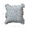 Creative Co-Op, Blue Square Floral Cotton Blend Pillow