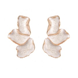Irregular Flower Earrings for Women Petal Dangle Earrings Large Flower Earrings Trendy Statement Earrings Jewelry for Women﻿ (White)