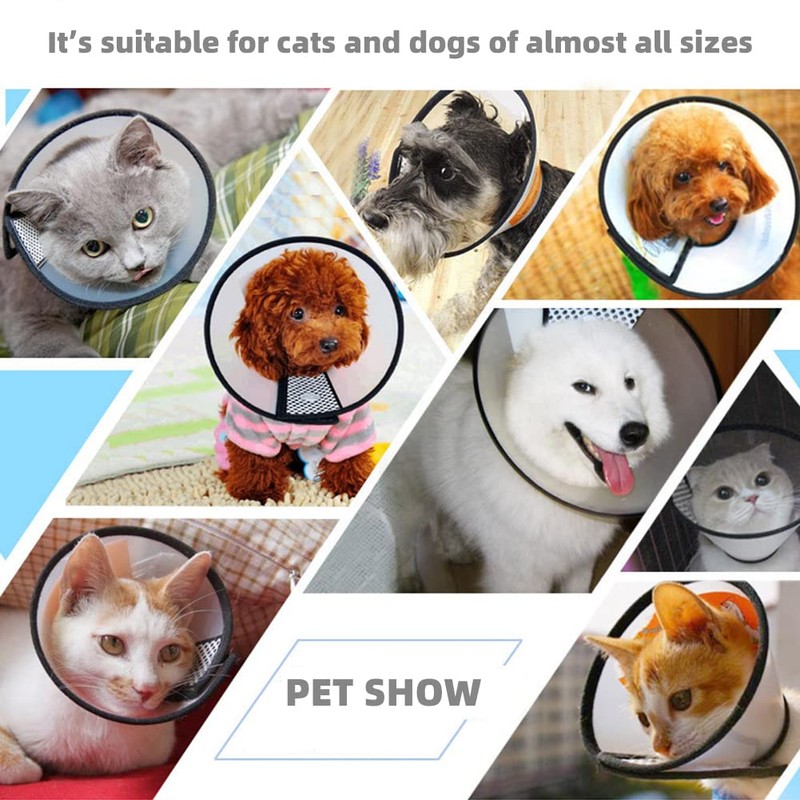 QIYADIN Plastic Pet Recovery Collars & Cones for Dogs and