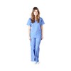Natural Uniforms Women's Mock Wrap Scrub Set (Ceil Blue) (Large)