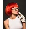 NSODREEM Red Wig and Party Sunglasses, Wig for Women, Short