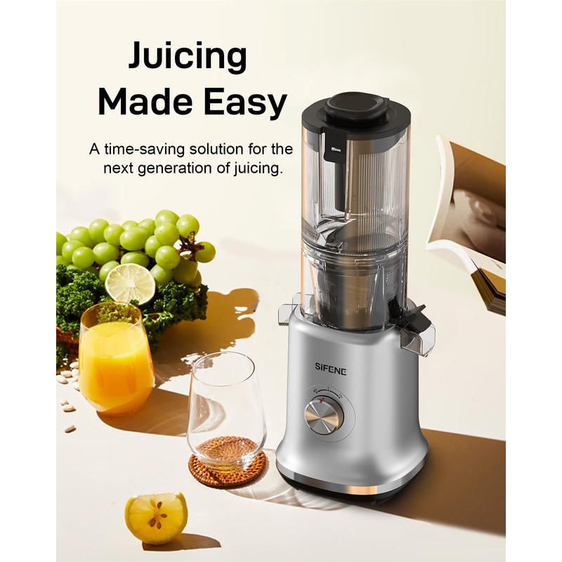 SiFENE Whole Fruits Cold Press Juicer Machines, 4.3 inch and