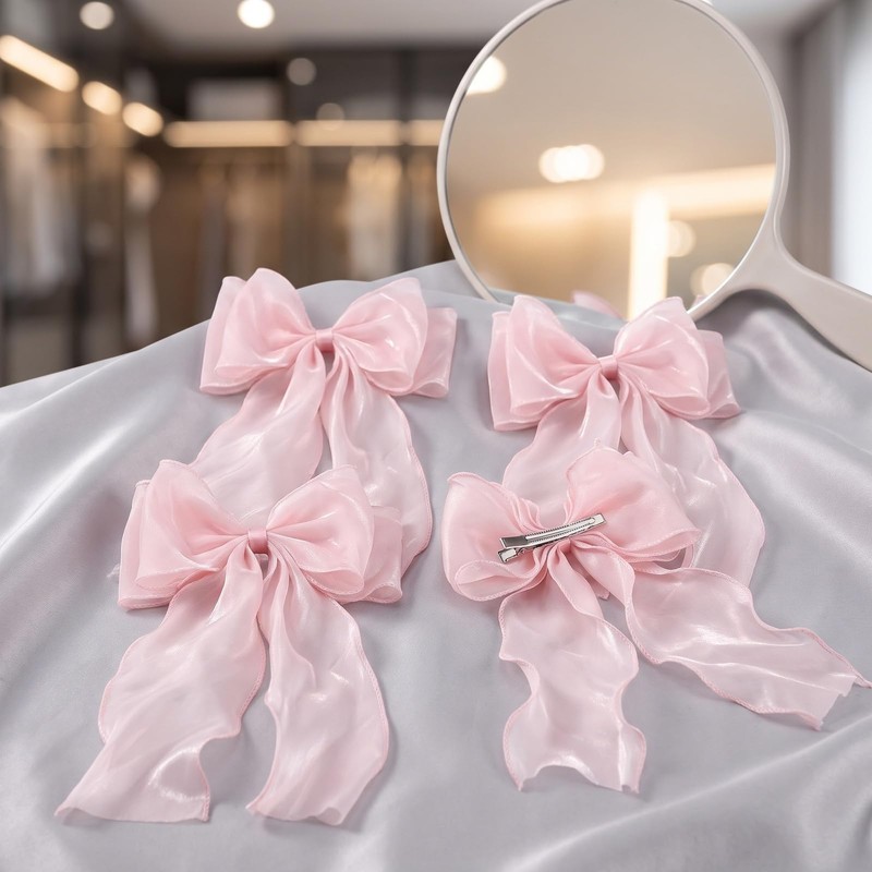 Gudalea Large Hair Bow Clips for Women, Pack of 4,