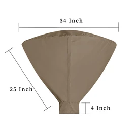 Easy-Going Patio Heater Head Cover, Outdoor Round 35"D Heater Cover, Camel | Waterproof Heater Top Cover for Standing Heat with Zipper and Storage Bag , Dustproof, UV-Resistant