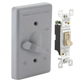 Hubbell 5121-0 Toggle Single Pole 125V, 15A Switch, 1-Gang, Gray