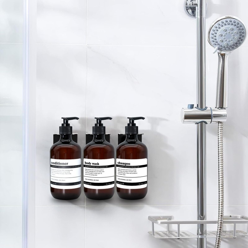 Abriclo 480ml Refillable Shampoo and Conditioner Bottles, Shampoo and Conditioner