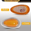 2Pcs 15 LED Amber Side Marker Signal Light With Chrome