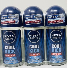 Nivea Men Cool Kick Original Roll-on Deodorant Extra Dry 48H  {3 Pk } 50 Ml