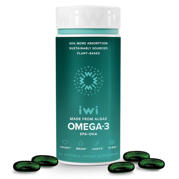 Iwi Iwi Omega-3, 30 Softgels (30 Servings), Vegan Plant-Based Algae