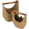 Trademark Innovations 12.2" & 9.4" Seagrass Baskets with Wooden Handles