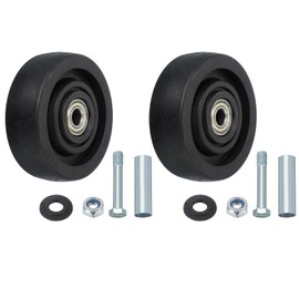 sourcing map 4 Inch Push Cart Wheel Replacement, 2Pcs Nylon Shelf Plate Caster Wheels Bearings Repair Kits High-temperature Resistance Up to 243 lbs Wheel Only for Trailer Platform Trucks Black