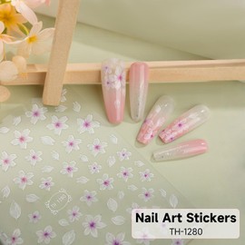 Flower Nail Stickers Decals Spring Summer Floral Nail Art Sticker Design Self-Adhesive Nail Decorations