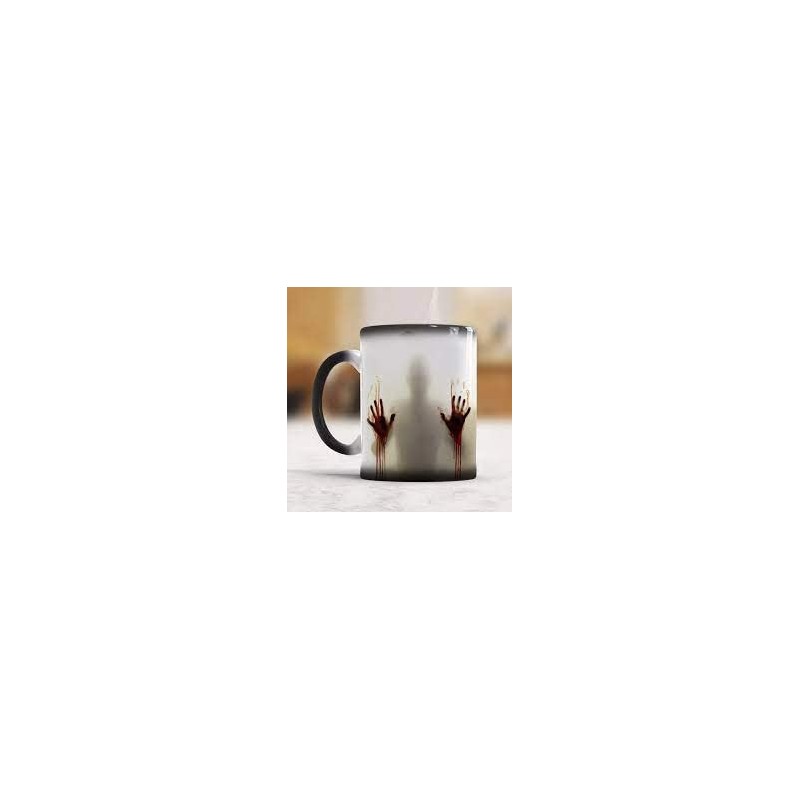 LINGSTAR The Walking Dead Keramik-Tasse mit Thermoeffekt und Zombie-Motiv