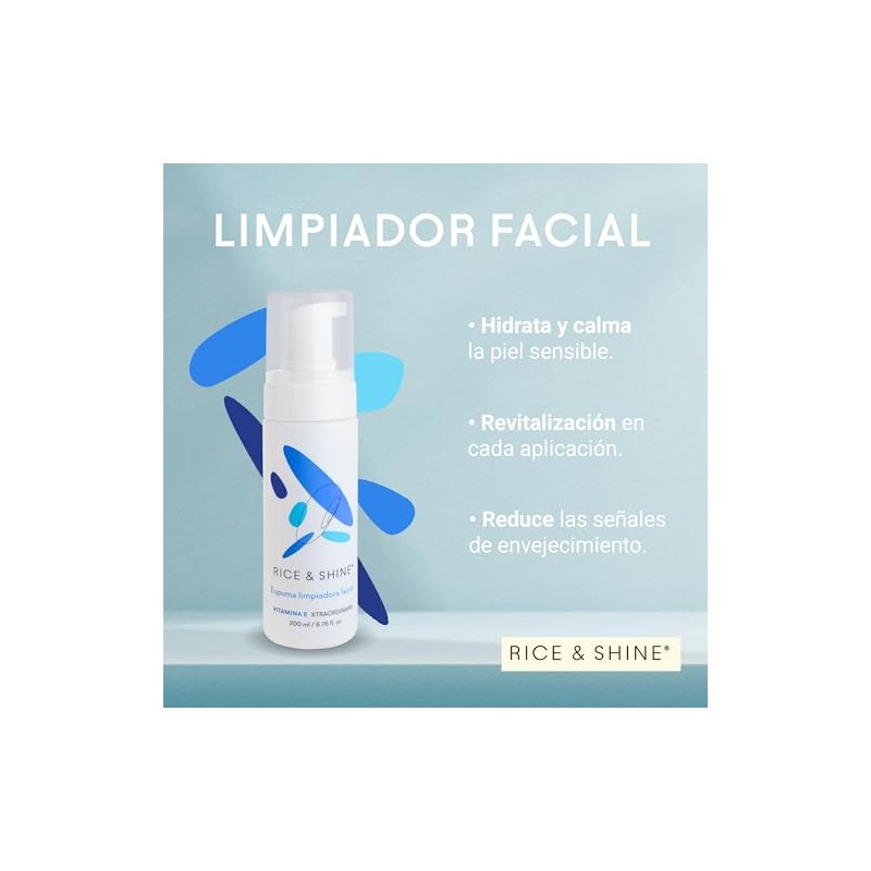Rice Shine Limpiador Facial Espuma Jabon Más Vitamina Que Aceite
