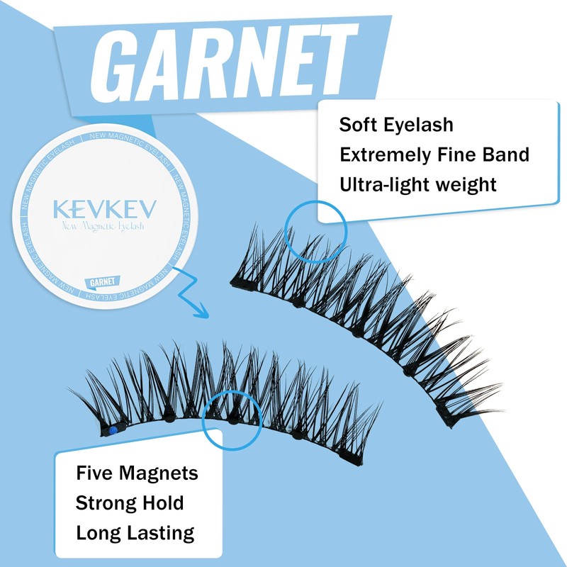 KevKev Magnetic Eyelashes Kit Natural False Eyelashes Magnetic Lash Applicator