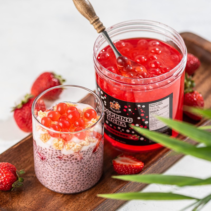 Popping Boba Pearls | Strawberry Flavor | 1LB (454g) |