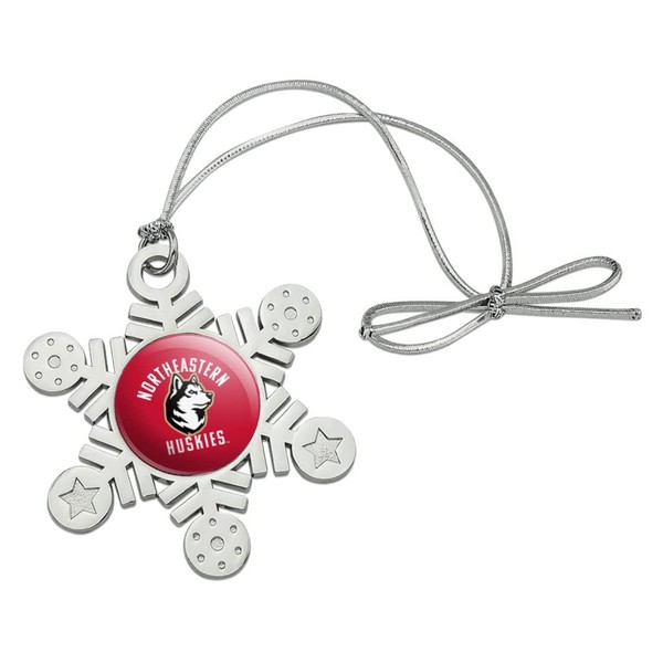 GRAPHICS & MORE Northeastern University Huskies Logo Metal Snowflake Christmas