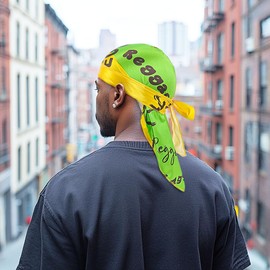 Men's Du Rag Smooth Jamaican Flag Reggae Headwrap - African Streetwear Hair Wave Cap Durag for Men & Women(Reggae)