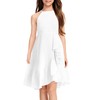 MITILLY Girls Lace Flower Ruffle Dress Chiffon Halter A Line