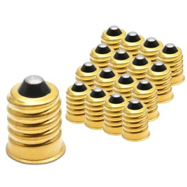 Qjaiune 20 Pack E14 to E12 Adapter Converter, European to Candelabra Reducer, Pure Copper Light Adapter Socket Bulb Adapter, Golden Lamp Adapter