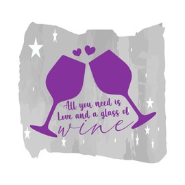 a Glass of Wine Wine Glass Silhouette All You Need is Wine Design Wall Art Sticker Designs Vinyl Stickers for Home House Walls Rooms Windows Bedroom Decoration Size (12x12 inch)