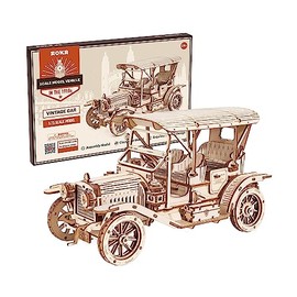 ROKR 3D Puzzle Car Wooden Model kit For Adult Model Building Kits Christmas Birthday Gifts For Teens and Adults, Vintage Car