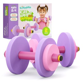 Modern Innovations Kids Weight Set (2 Pack) Toy Dumbbells, Baby Dumbbell Workout Weights, Fun Fitness and Exercise Equipment for Toddlers (Pink & Purple)